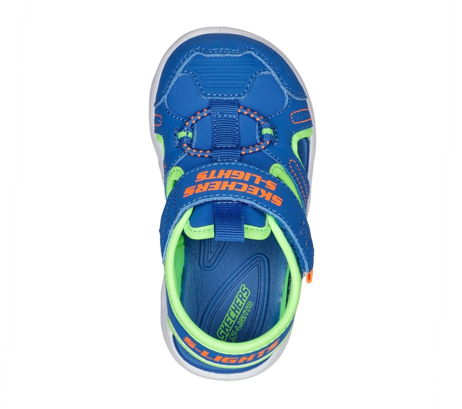 SKECHERS S Lights: Hypno-Splash - Sunzys Blue / Lime Sandals