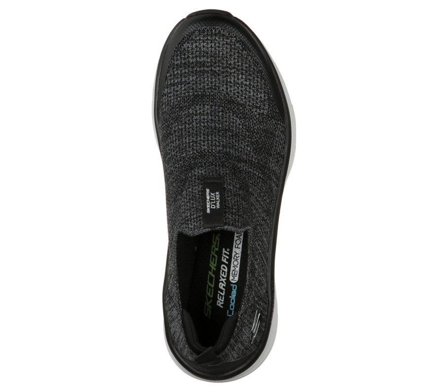 SKECHERS Relaxed Fit: D'Lux Walker - Quick Upgrade Black / White Casual Sneakers