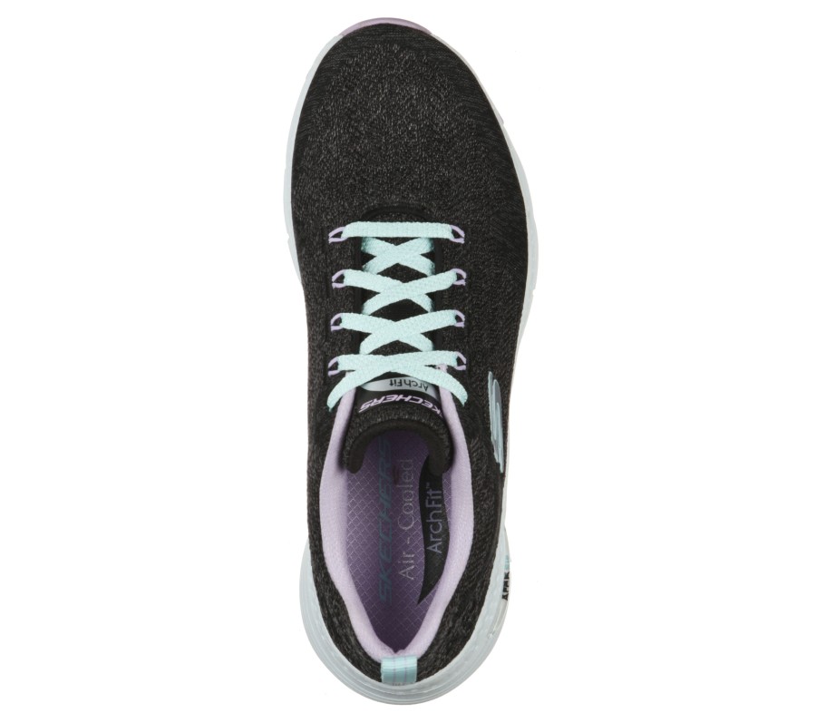 SKECHERS Skechers Arch Fit - Comfy Wave Black / Lavender Lace Up