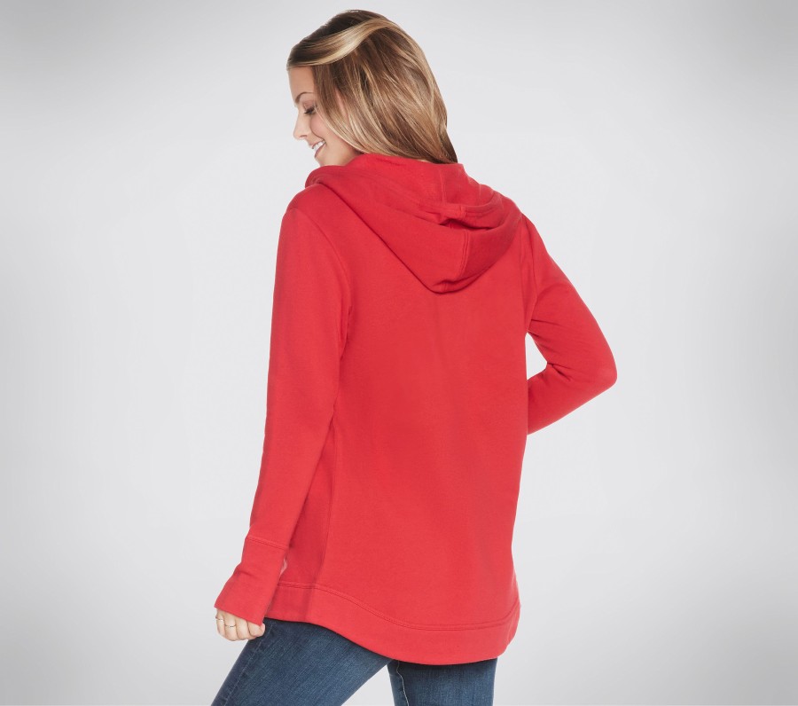 SKECHERS Bobs Apparel Rescued Sweater Jacket Red / Red Tops