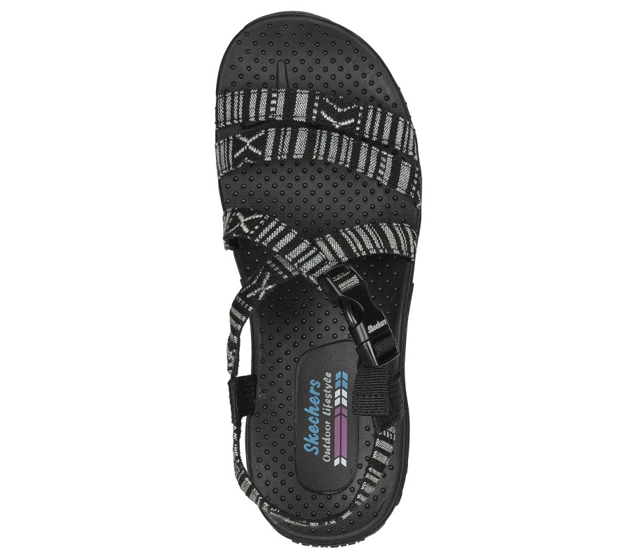 SKECHERS Reggae - Trail On By Black / White Sandals