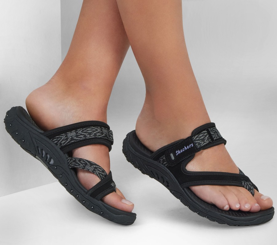 SKECHERS Reggae - Nature Tribe Black Sandals