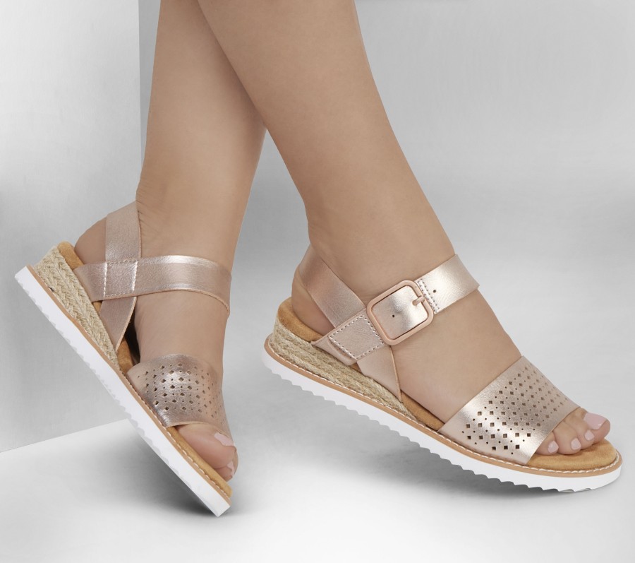 SKECHERS Bobs Desert Kiss - Goldie Glam Rosegold Sandals