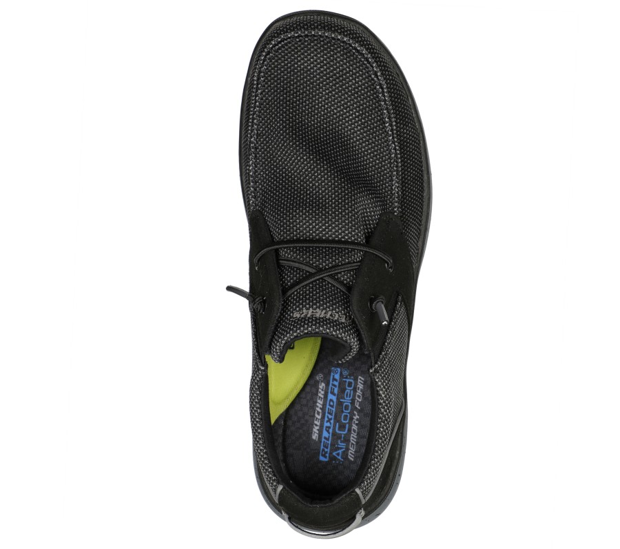 SKECHERS Relaxed Fit: Morelo - Pastrano Black Slip-Ons