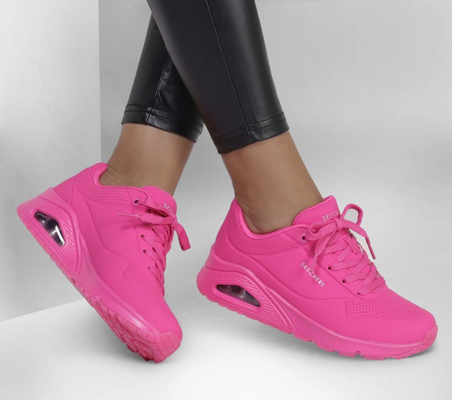 SKECHERS Uno - Night Shades Hot Pink Wedges