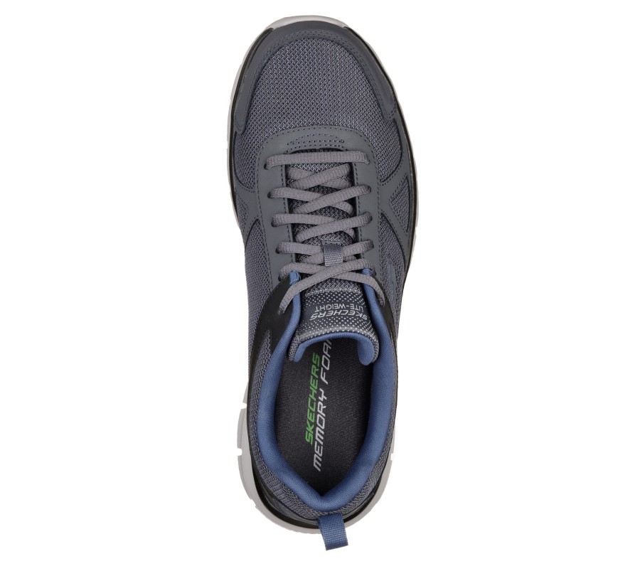 SKECHERS Track Gray / Navy Athletic Sneakers