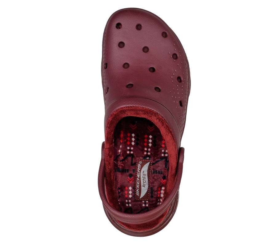 SKECHERS Foamies: Arch Fit Lined - Cozy Gal Burgundy Slippers