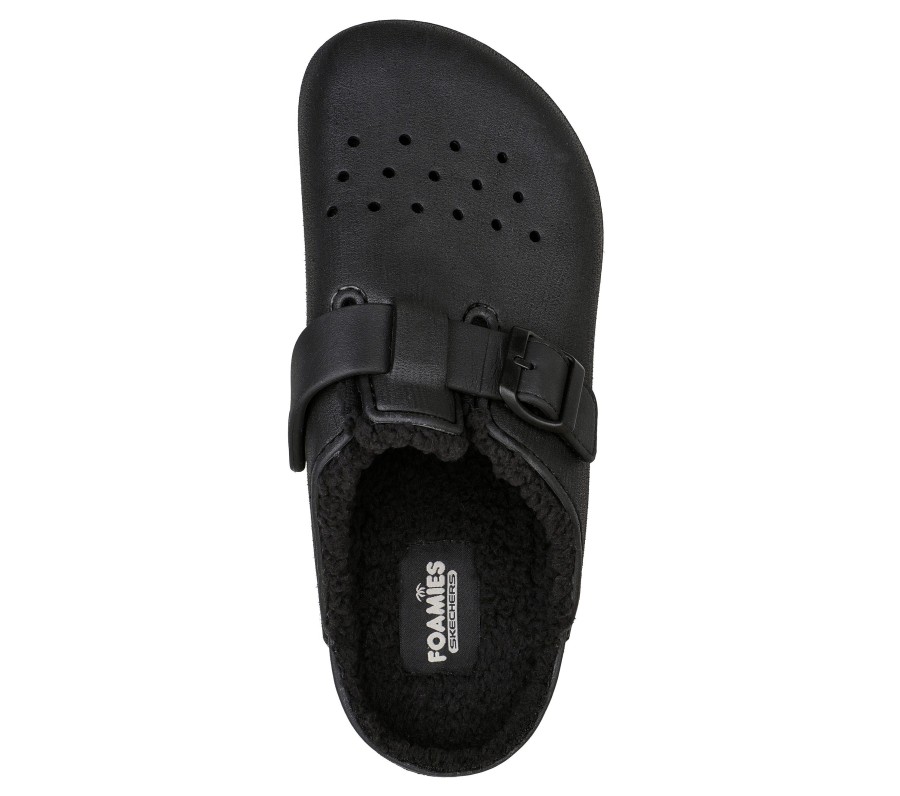 SKECHERS Foamies: Cali Surf Lined Black Slippers