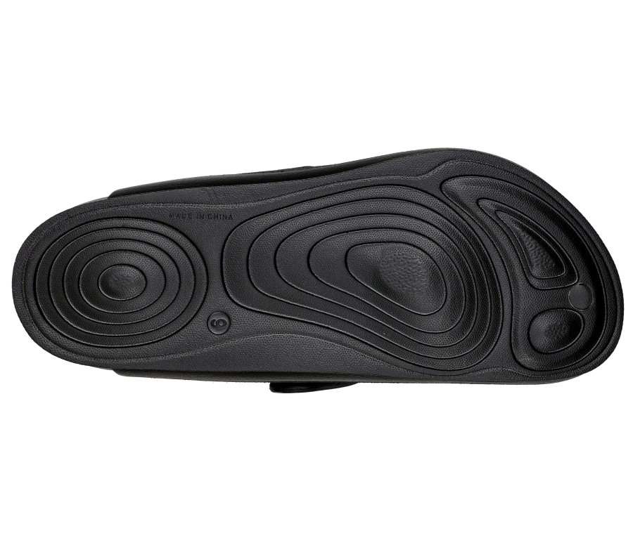 SKECHERS Foamies: Cali Surf Lined Black Slippers