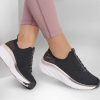 SKECHERS Relaxed Fit: D'Lux Walker - Let It Glow Black / Rose Gold Slip-Ons