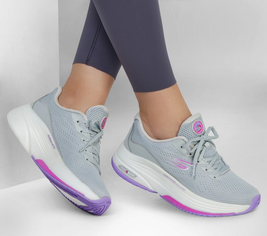 SKECHERS Go Walk Distance Walker - Morning Sunset Gray / Lavender Lace Up