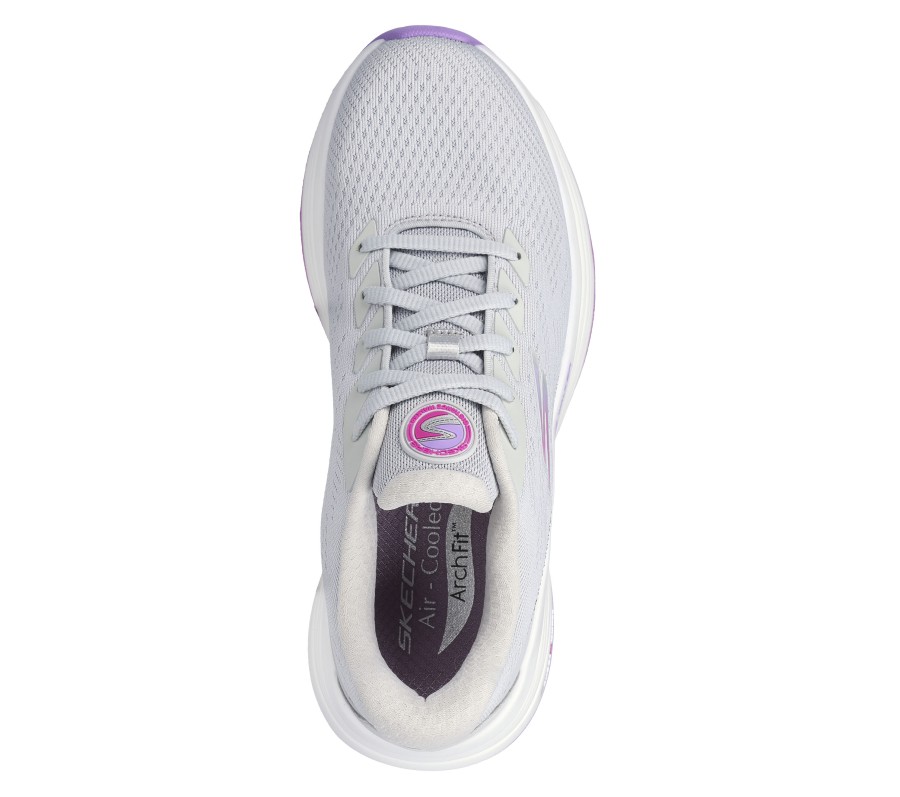 SKECHERS Go Walk Distance Walker - Morning Sunset Gray / Lavender Lace Up