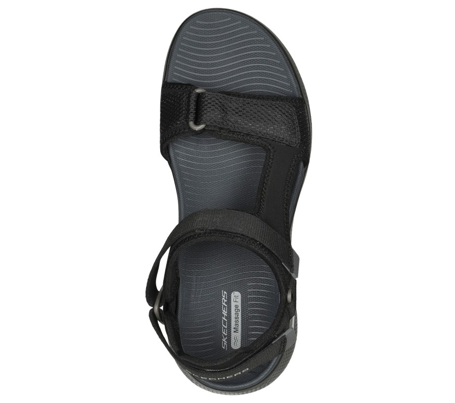 SKECHERS Go Walk Massage Fit Sandal Black / Gray Sandals