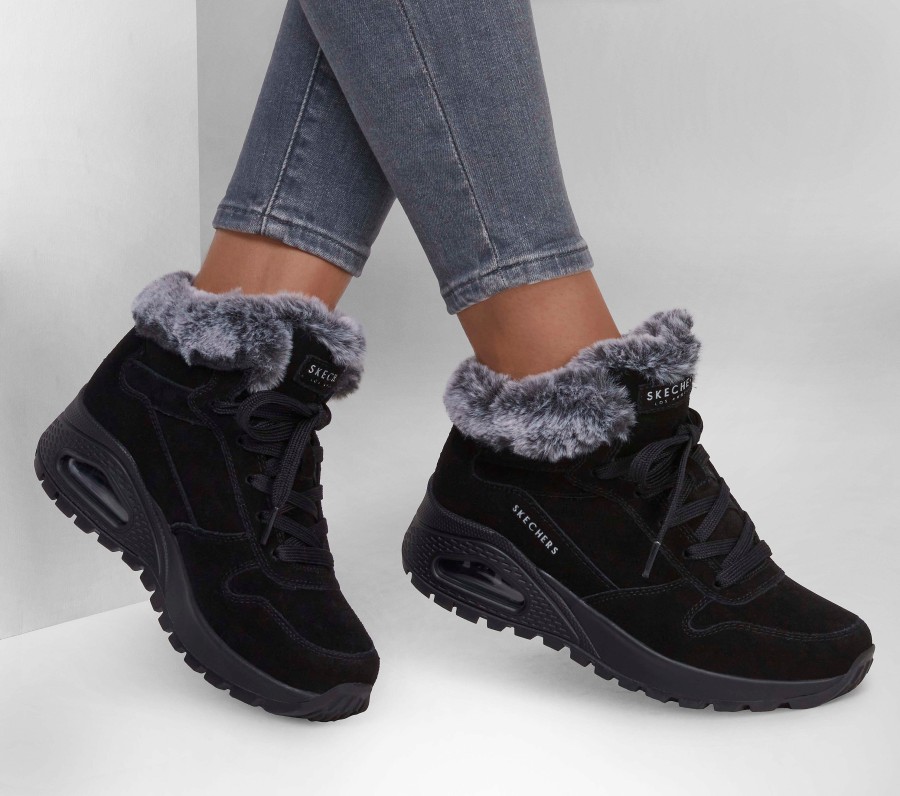 SKECHERS Uno Rugged - Wintriness Black Lace Up