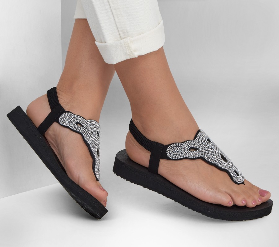 SKECHERS Meditation - Pearl Perfection Black Sandals