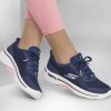 SKECHERS Go Walk Arch Fit - Uptown Summer Navy / Pink Lace Up