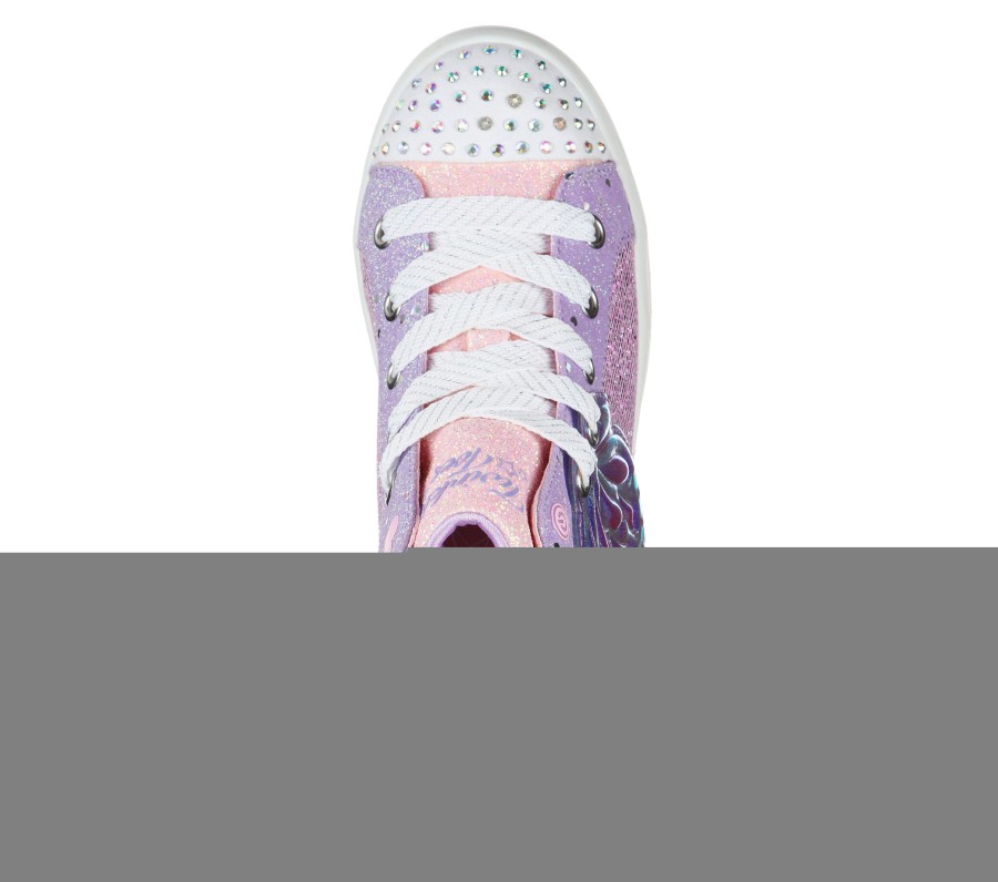 SKECHERS Twinkle Toes: Twi-Lites 2.0 - Butterfly Wishes Lavender / Multi Lace Up