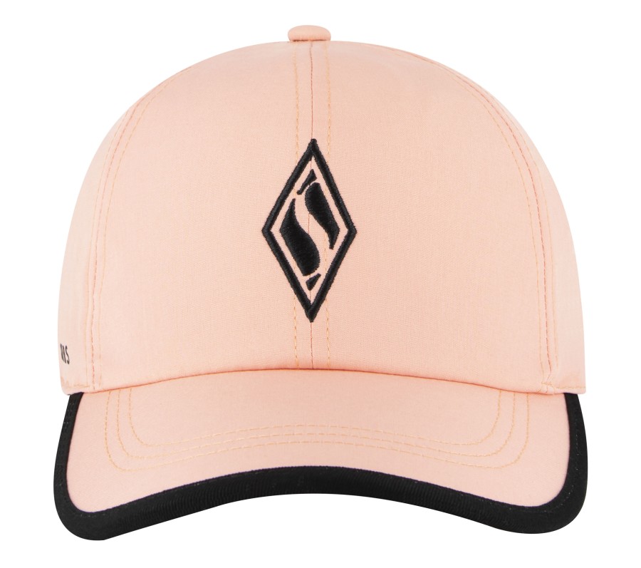 SKECHERS Skechweave Diamond Colorblock Hat Orange / Light Pink Accessories