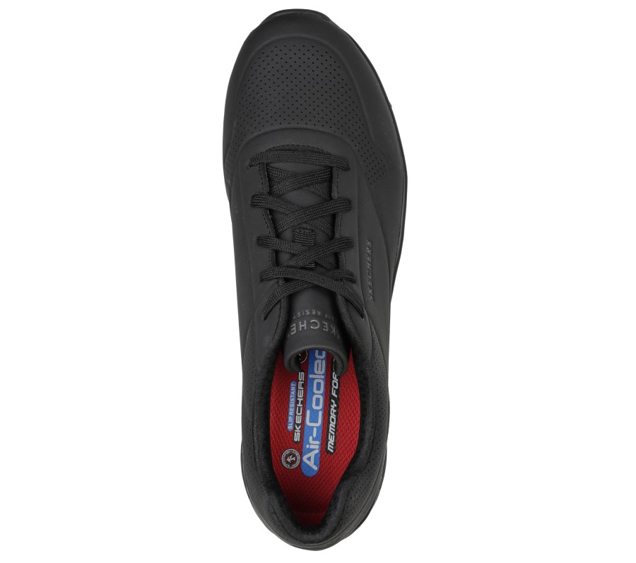 SKECHERS Work Relaxed Fit: Uno Sr - Sutal Black Work & Safety