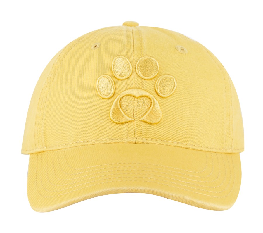 SKECHERS Paw Print Twill Washed Hat Light Gray / Yellow Bobs Apparel