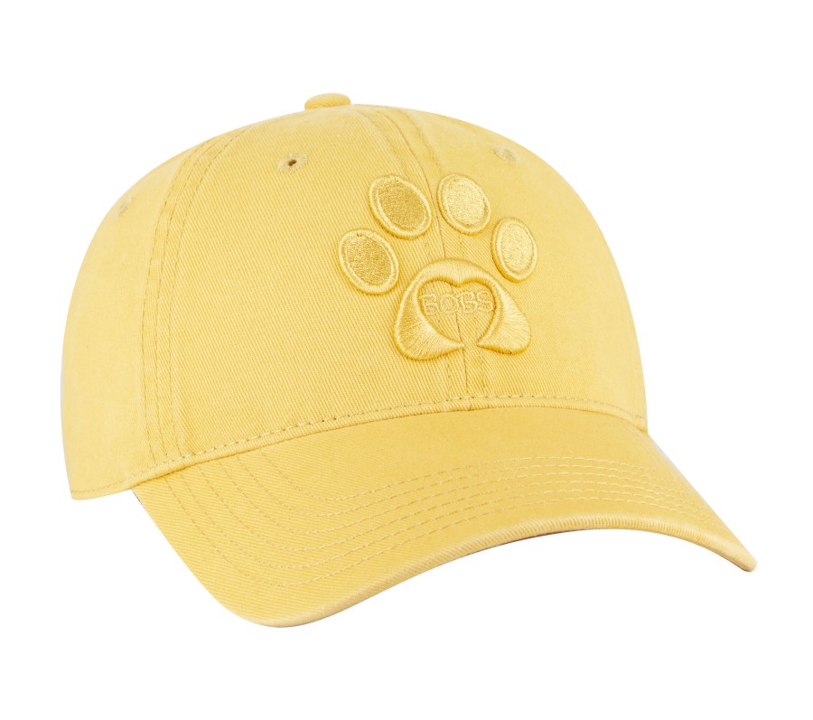 SKECHERS Paw Print Twill Washed Hat Light Gray / Yellow Bobs Apparel