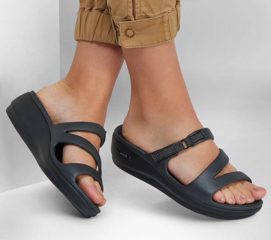 SKECHERS Foamies: Arch Fit Ascend - Sweetpea Black Sandals