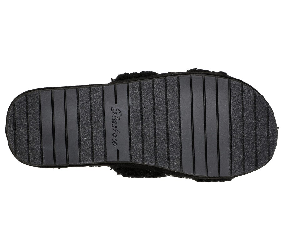 SKECHERS Cozy Slide - Bling It! Black Slippers