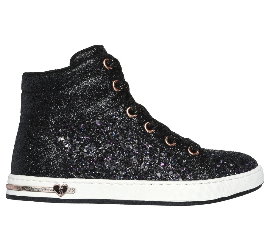 SKECHERS Shoutouts - Glitter Glams Black / Rose Gold Lace Up