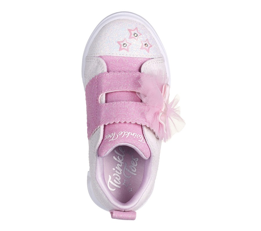 SKECHERS Twinkle Sparks - Glitter Gems White / Pink Light-Up