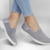 SKECHERS Skechers Slip-Ins: Go Walk 6 - Vibrant Charm Gray / Aqua Slip-Ons