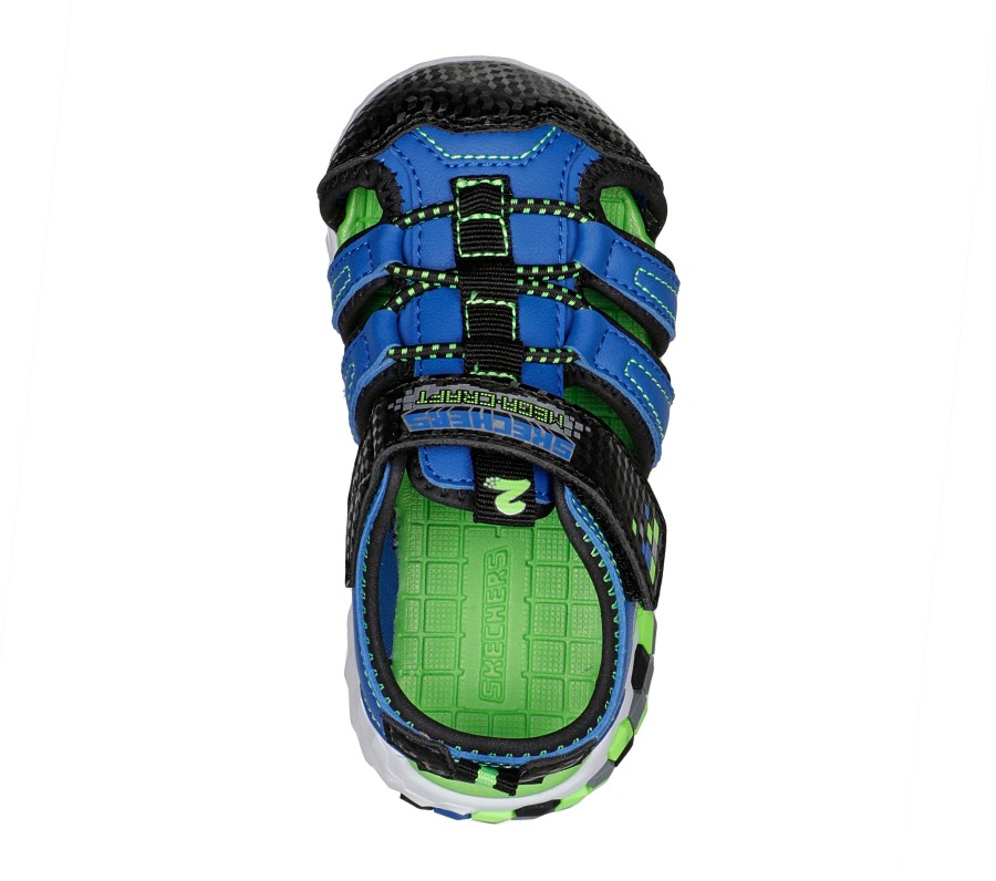 SKECHERS Mega-Splash 2.0 Black / Lime Sandals