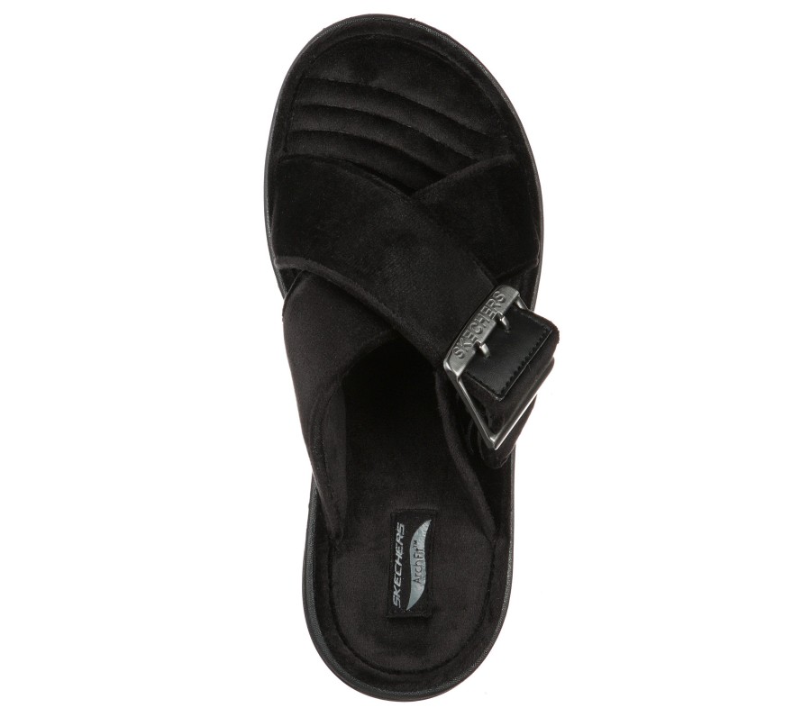 SKECHERS Skechers Go Lounge: Arch Fit Lounge - Lovely Black Slippers