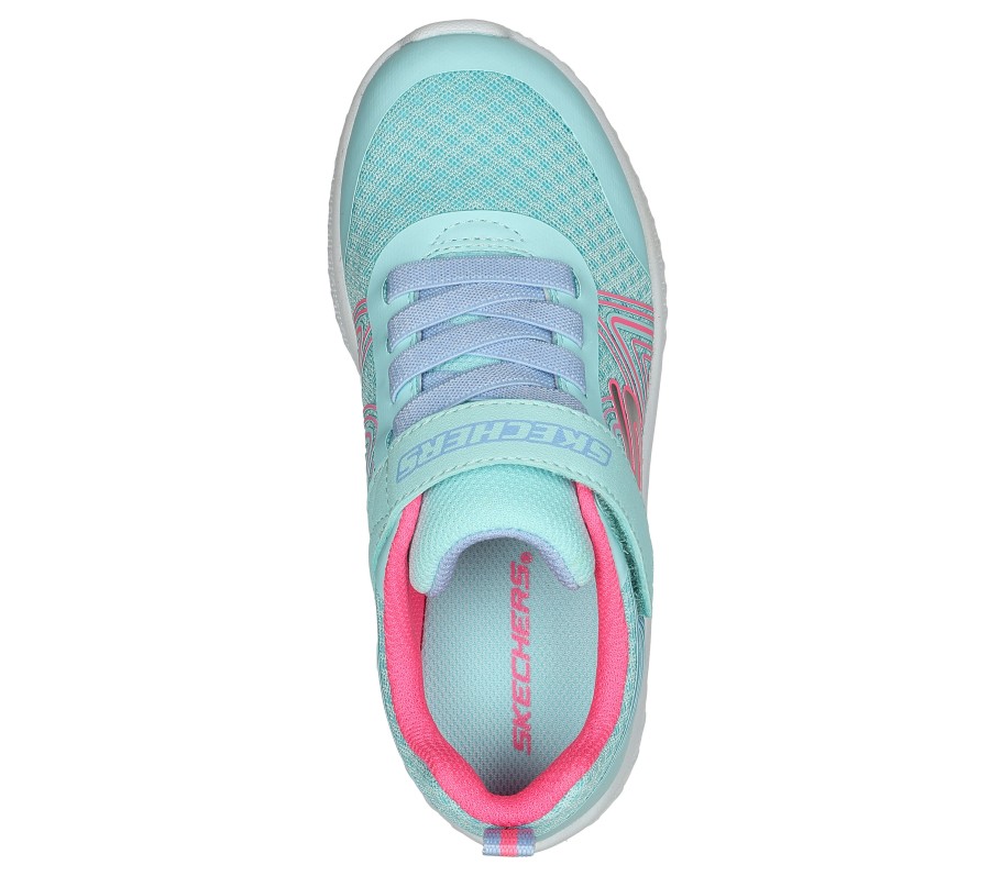 SKECHERS Microspec Plus - Swirl Sweet Aqua / Pink Athletic Sneakers